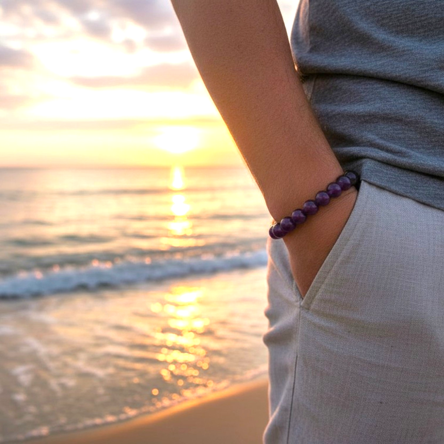 Bracelet Améthyste Naturelle – Sérénité & Élégance